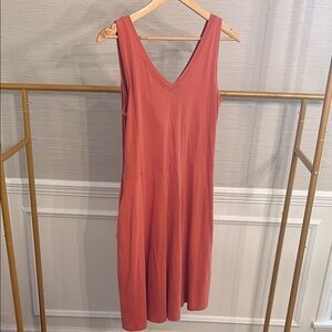Pact Pink Sleeveless V-Neck Midi Sundress